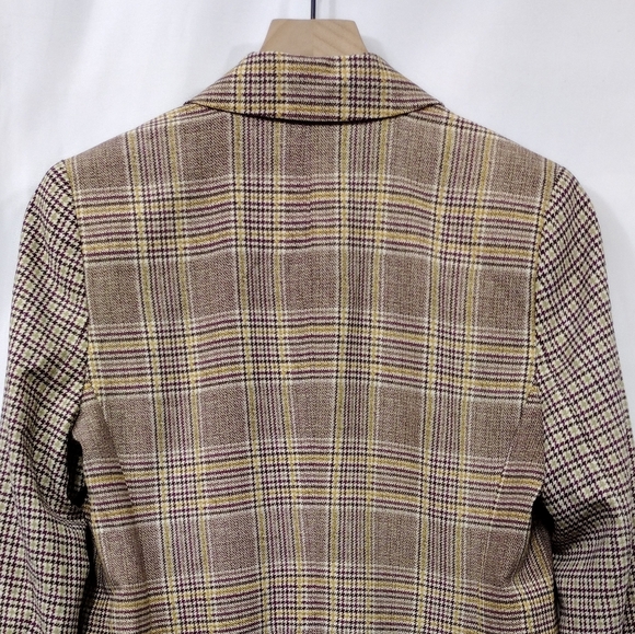 Vince Camuto Plaid Two Tone Double-Breasted Blazer Women's 4 Brown Office Career - Picture 8 of 10